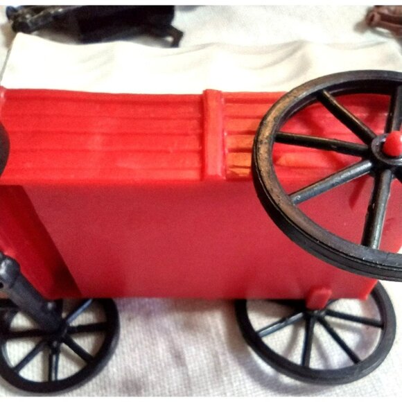 Cowboys Indians Plastic Toy Lot Vintage 28 Pieces Horses Western Style Figures - Picture 12 of 15